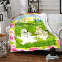 Moomin Theme Printed Blanket - Perfect for Couch, Bed, Travel & Outdoor Use | Machine Washable, Cozy & Durable. 150cmx180cm