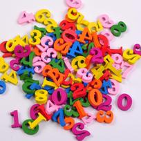 100 vnt medinių raidžių Dekoratyvinė abėcėlė angliškų raidžių apdaila Medžio numeriai Scrapbooking amatai, pasidaryk pats Multicolor number yellow