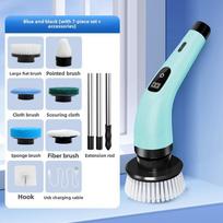 9-in-1 elektrinis vonios valymo šepetys su dviejų ilgių rankenomis Electric Cleaning Brush white