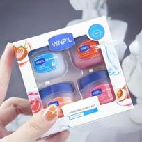 Vazelino lūpų balzamas, drėkinanti lūpų kaukė, atkuriamoji lūpas glotninanti lūpų aliejus, lūpų blizgesio rinkinys 4pcs blue