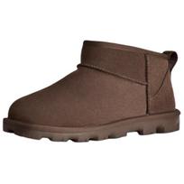 UGG Būtini moteriški žieminiai batai iki kulkšnies, paprasti, patogūs, pagaminti iš skeltos odos, tamsiai kaštoninės rudos spalvos 1166732-DRKT 37 black