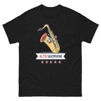 Alto Saxaphone Musical Instrument Illustration T-Shirt S gray