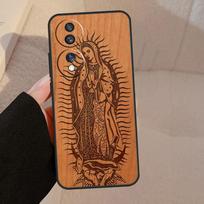 Buddha Jesus Guadalupe Wood For Honor Magic 7 5 6 8 Pro Case For Honor 200 400 50 70 90 Lite X8b X8c X9a X9b X9c X9d Win Honor X9a brown