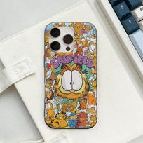 Cute Anime G-Garfields Cat Corrugated Pattern Case For IPhone 16E SE4 12 17 16 15 14 13 11 Pro Max Stripe Cover iPhone 16pro max gray