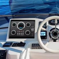 24V 5 Gauge Set with Instrument Panel & Harness 0-3000RPM for Marine Boat Yacht black