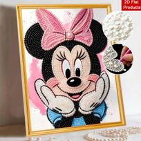 Disney Pearl Painting Minnie Mouse Pearl Art Painting Wall Suitable for Home Office Decoration Handmade Gifts with Glitter Accents 40x50 black