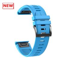 22 mm 26 mm silikoninis dirželis, skirtas „Garmin Instinct 3 2X Solar Band“, „Fenix ​​E 8 7 7X 6X 6 Pro“ / „Quatix 7 6 5 3“ / „Enduro 3 2 QuickFit“ apyrankei 1PCS QuickFit 26mm blue
