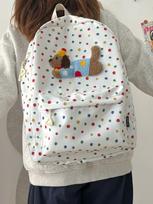 Schoolbag Korean original ins cartoon cute dachshund backpack casual polka dot student schoolbag large capacity backpack female One size fits all balta