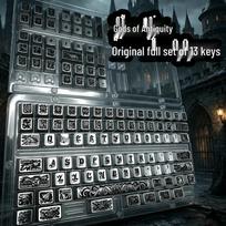 Silver Metal Cthulhu Keycap Set: 130 Custom PBT Keys for Mechanical Keyboards Ancient God Metal Keycap - English Version Boxed gray