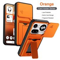 Lens Protection Kickstand Case For Nothing Phone 4A Pro 3A Lite Protective Cover Card Slot Wallet Capa Fundas Nothing Phone (4a) Pro oranžinė
