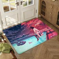 Anime classic B-BoJack Art Horseman Thickened Absorbent Non-Slip Floor Mat Bedroom Living Room Door Mat Flannel Rug 50x80cm