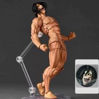 Ko Attack On Titan Eren Jaeger Action Figure Kaiyodo Revoltech Amazing Yamaguchi Series Figurine Pvc Model Collection Toy Gift brown