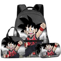 3D Animation Wukong Dragon Ball Super Student School Bag Backpack Lunch Bag Pencil Bag Three-Piece Set pencil case