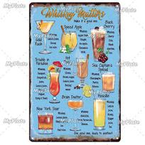 Cocktail Shots Metal Sign Vintage Plaque Beer Tin Sign Plate Wall Decor For Bar Pub Man Cave Bloody Poster Custom 20x30cm（7.8x11.8inch） blue