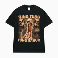 Tung Tung Tung Sahur Funny Baseball Bat Meme T-shirt Men Clothing Fashion Humor Style T Shirts Unisex Summer O-Neck Tops T Shirt 4XL brown