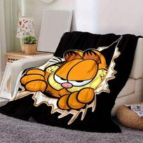 1pc, Garfield Cartoon Character Home Decor Blanket, Perfect for Couch, Bed, Travel, Camping, Car, Beach, Office Nap, Soft Throw Gift IdeaA053 150x200cm orange