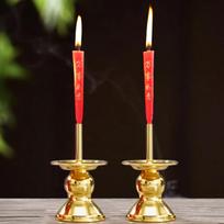 2 Piece Rusts Resistant Ritual Candle Holders Religious Candlesticks for Buddhist Altars Decorative Worship Essential raudona