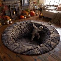 3D Spiralinių laiptų Bintas Žmogaus Kilimas 3D Skeletas Helovino Kilimas Siaubingų Laiptų Iliuzinis Kilimas Gotikinis Helovino Plotinis Kilimas Diameter 80cm