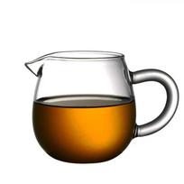 Thickened Glass Tea Pitcher, Heat-Resisting Teacup, Chinese Tea Set Accessory, Chahai, Clear Coffee, Milk Frothing Cup, Teaware gray