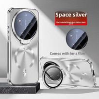 Dėklas Xiaomi Mi 17 Ultra, kietas, magnetinis, MagSafe, su stoveliu, apsauginis galinis dangtelis, korpusas Xiaomi Mi17 Ultra telefonui Xiaomi 17 Ultra sidabras