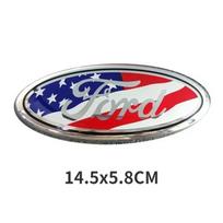 Rear Trunk Badge for Ford F150 Fiesta Ranger Focus 2 Explorer MK4 Fusion Escape Kuga Mondeo Car Front Hood Emblem Cover Sticker 14.5x5.8CM gray