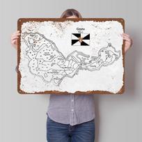 Handdrawn Map of Ceuta. Poster Customized Wall Art Vintage Metal Signs Retro Tin Plaque for Man Cave Garage Decorations Decor 20X30CM white