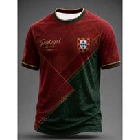 2026 m. leidimo Portugalijos futbolo treniruočių marškinėliai - 3D skaitmeninė spauda - Patogūs ir pralaidūs orui - Šeimos drabužiai 2XL black