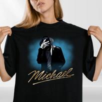 Michael Jackson T Shirt Moonwalk King Pop Dance Graphic Unisex Tee S brown