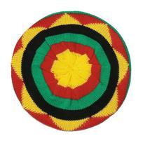 Rainbow Color Hippie Beret Stripe Reggae Hat Funny Jamaican Knitted Hat  Men Style D yellow