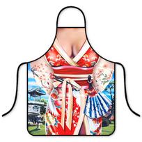 Juokingas žmogaus kūno prijuostė: Juokinga dovana poroms - Vandeniui atsparus poliesterio virtuvės prijuostė Adult One Size 60x73cm beige