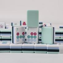 Acrylic American Mahjong Tiles, Hand-Rubbed Four-Layer, for Casual Home & Travel Entertainment One set gray