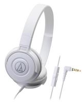 Audio-Technica ATH-S100iS WH STREET MONITORING On-Ear Headphones for Smartphone, Mic & Remote, White balta
