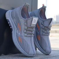Lazy men's shoes summer soft-soled sports casual shoes men's breathable mesh shoes men's casual versatile breathable soft sole 44 standard code gray