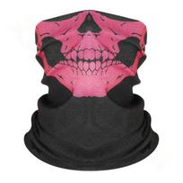 Skull Ghost Mask Men Scary Mask Skull Balaclava Ski Face Mask War Game Halloween Cosplay Party Costume Women Outdoor Headwear One Size pink
