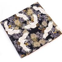 50 * 150 cm japoniško stiliaus krano spausdinimo audinys, bronzinis auksinis krano siuvimo audinys, skirtas pasidaryk pats maišams, drabužiams kimono medžiaga black