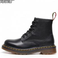 Martin boots locomotive boots women's British couple short boots men's and women's boots are really soft leather round 48 black
