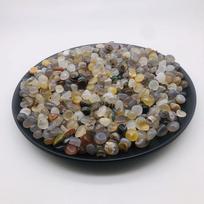 Gray Agate Gravel for Buddha Treasures and Mandala Art – Raw Crystal Chips for Fish Tank Landscaping 7-9mm 100g gray