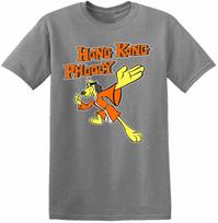 Hong Kong Phooey TShirt Tee Top Vintage 70s 80s Cartoon Unisexs Unisex Kids 4XL gray