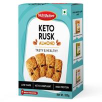 NutroActive Keto Almond Rusk | Sugar-Free Rusk | Healthy Low Carb Snack - 200g blue