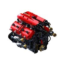 T5011 V8 Turbo Engine Model Electric Motorized 1370PCS Building Kit Sports Car Blocks Teens Adults DIY red