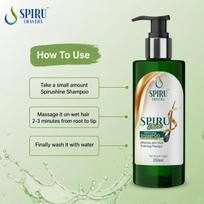 SPIRU SWASTHA Spirulina Shine Shampoo for Hair Growth & Dandruff Control | Anti-Hair Fall, Itch Relief | Natural Biotin & Protein | Sulphate-Parab beige