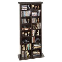 VEVOR Medijos laikymo spintelė, 8 lentynų DVD lentyna organizatorius, 559 x 222 x 1295 mm Daugialypės terpės laikymo organizatorius CD, DVD, knygoms ir žaidimams 55.9 x 22.2 x 129.5 cm tamsiai ruda spalva