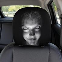 Ghost Face Headrest Covers Washable Stretchy Headrests Sleeve Elastic Spooky Headrests Cover for Auto/Vehicle/Truck/SUV 1pc gray