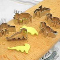 6 vnt nerūdijančio plieno dinozauro formos tešlos sausainių sausainių pjaustyklės torto dekoro forma onesize beige
