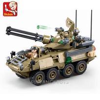 Sluban Military Series Tank Raiding Building Blocks - Boys Hunting & Annihilating Operations Modular MBT Toy beige