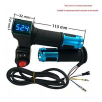 Blue Screen Throttle Twist Grip with 23 DR Voltage Display for Electric Vehicles black