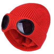 Kepurė su akiniais Vyriškos kepurės Beanie Kepurė dviratininkams Slidinėjimo kepurė Korėjietiškos Beanie Kepurės moterims Vilnonės kepurės Megztos kepurės raudona