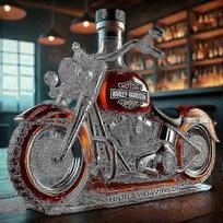 Whiskey Bottle Motorcycle Shape 11 Oz Novelty Glass Decanter 3d Engraving Creative for Men Motorcycle Rider/alcohol Lover Collector less