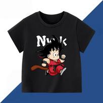 Dragon Ball Anime Kid Goku Print T-shirt For Boys Girls Casual Polyester Short Sleeve Tee Kids Fashion Cartoon Tops 140 black