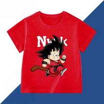 Dragon Ball Anime Kid Goku Print T-shirt For Boys Girls Casual Polyester Short Sleeve Tee Kids Fashion Cartoon Tops 110 red